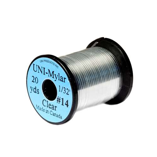 Uni Clear Mylar Medium Clear (Full Box Trade Pack 20 Spools) Fly Tying Materials (Product Length 200 Yds / 182m 20 Pack)